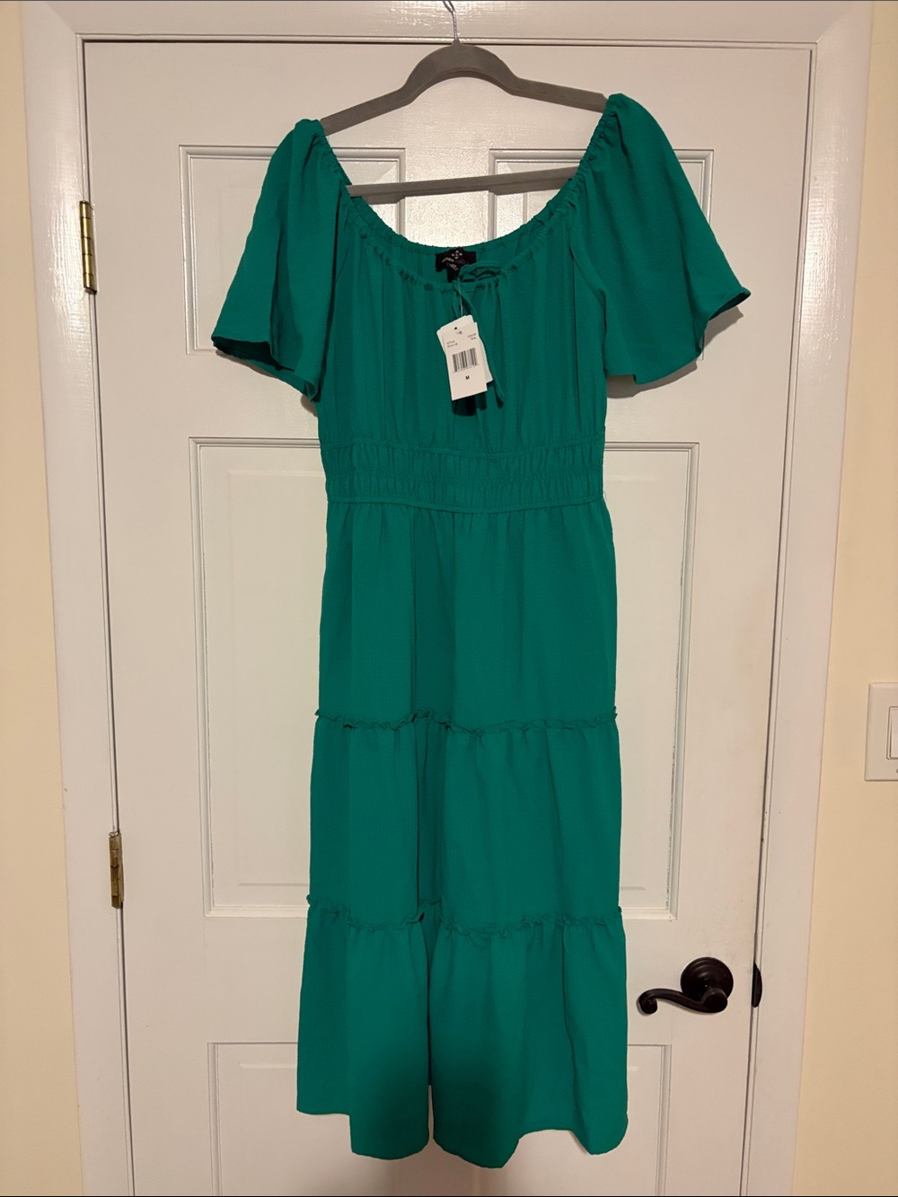 Ronni Nicole Emerald Green Tiered Maxi Dress